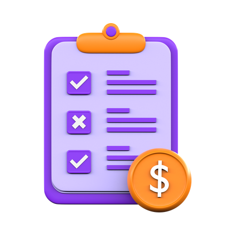 Payment Checklist  3D Icon