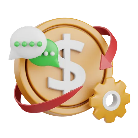 3 D Rendering Payment Conversation Isolated Useful For Payment Money And Transaction Design Element 3D Icon