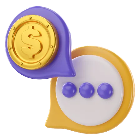 3 D Illustration Payment Conversation 3D Icon
