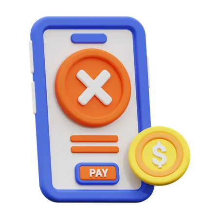 3 D Payment Failed Icon 3D Icon