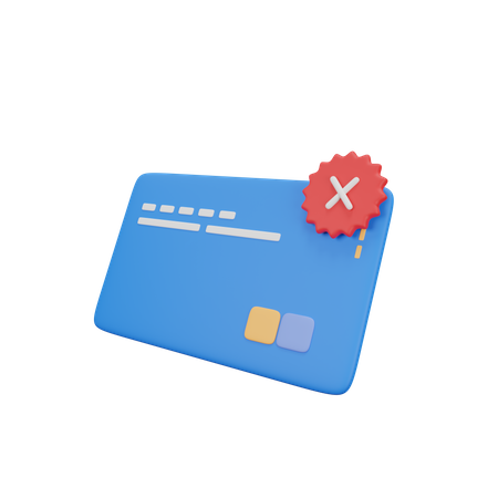 Payment failed card 3D Icon
