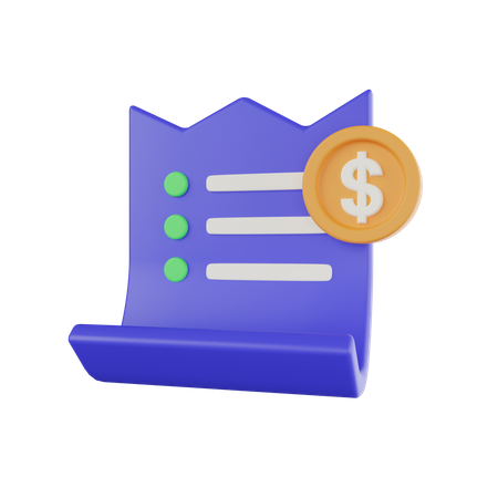 Payment Invoice  3D Icon