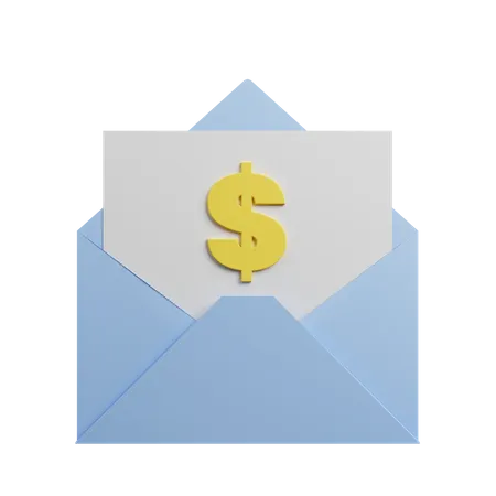 3 D Illustration Of Payment Concept Letter With Dollar On Paper 3D Illustration