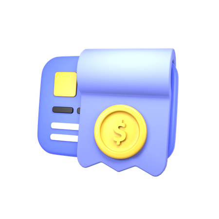 Payment note  3D Icon