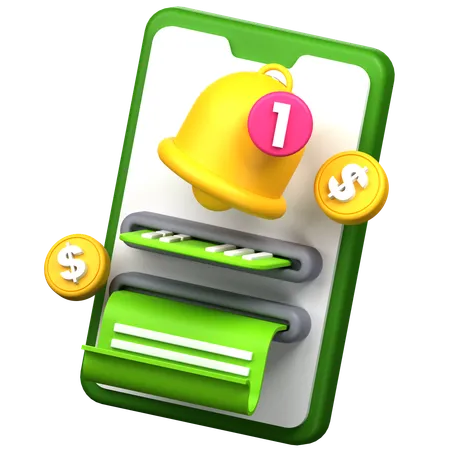 Payment Notification 3 D Icon Illustration 3D Icon
