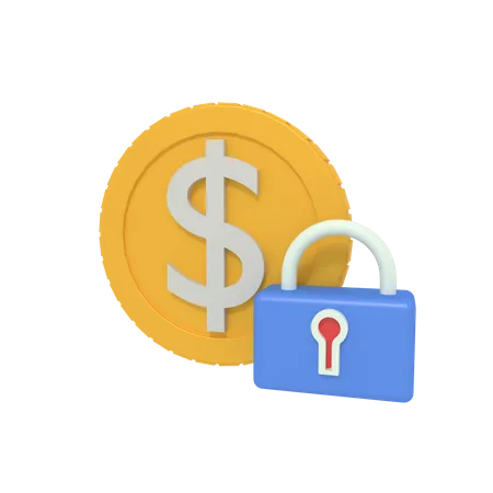 3 D Illustration Of Payment Padlock Security 3D Icon