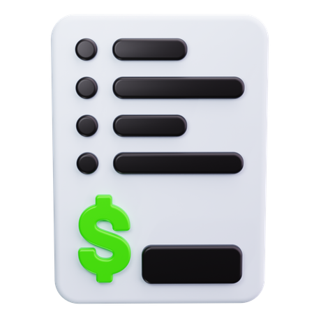 Payment Receipt  3D Icon