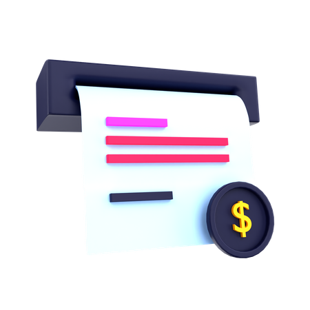 Payment Receipt  3D Icon