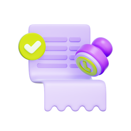 Payment Receipt Approved  3D Icon