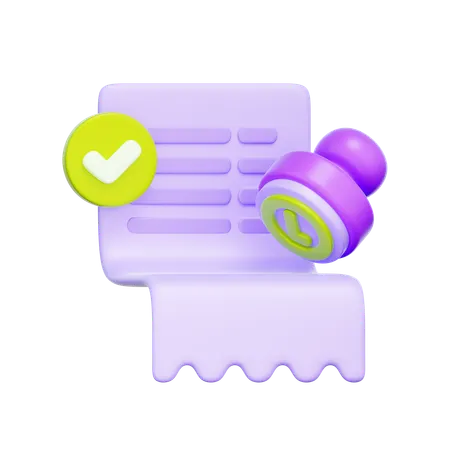 Payment Receipt Approved  3D Icon