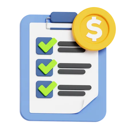 PAYMENT REPORT CHECKLIST  3D Icon