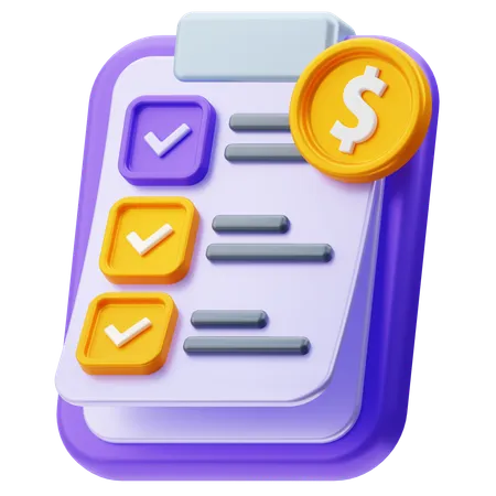 Payment Report Checklist  3D Icon