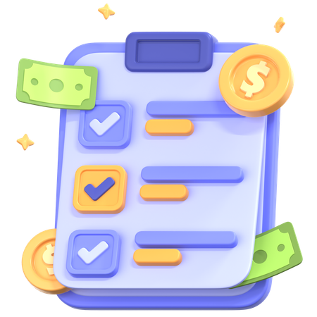 Payment Report Checklist  3D Icon