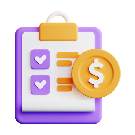 Payment Report Checklist 3D Illustration