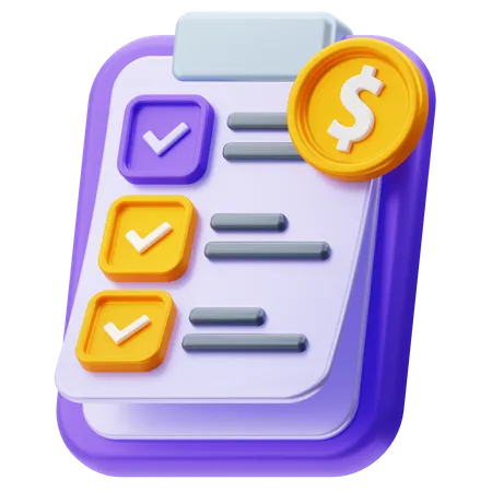 Payment Report Checklist 3D Icon