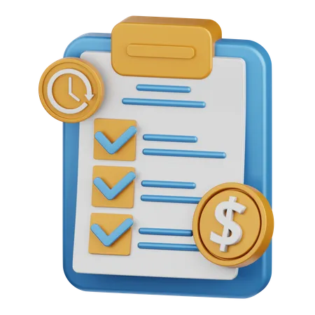 Payment Report Checklist  3D Icon