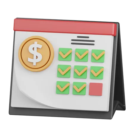3 D Rendering Payment Schedule Isolated Useful For Payment Money And Transaction Design Element 3D Icon