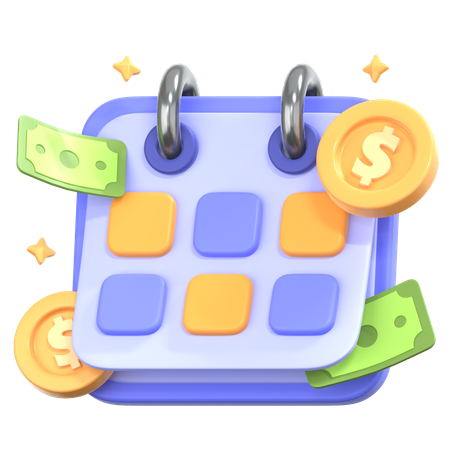 Payment Schedule With Calendar  3D Icon