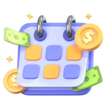 Payment Schedule With Calendar  3D Icon