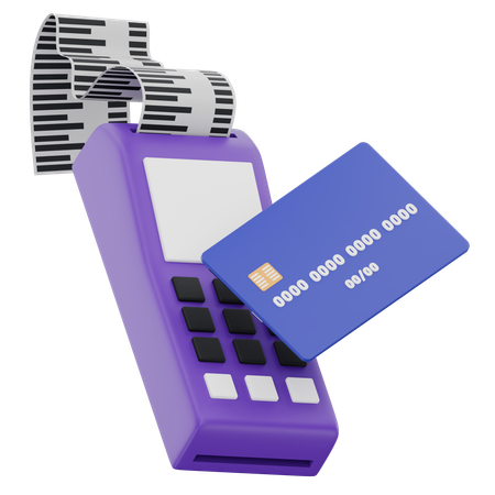 Payment Terminal With Card And Receipt  3D Icon