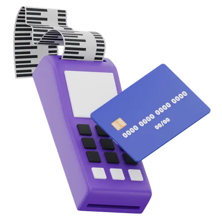 Payment Terminal With Card And Receipt  3D Icon