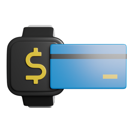 Payment through Smartwatch  3D Icon