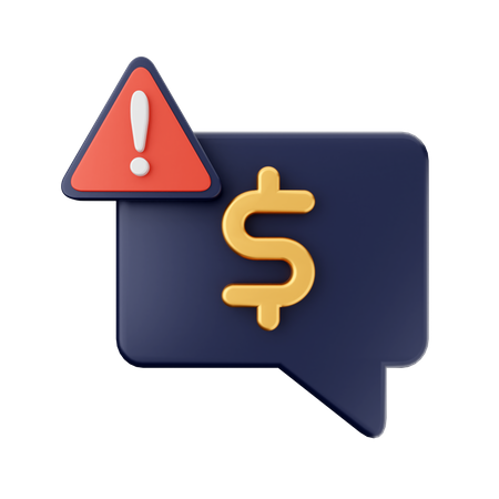 Payment Warning Chat 3D Icon