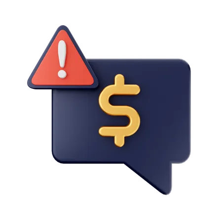 Payment Warning Chat  3D Icon