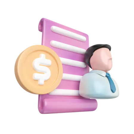 This Is Payroll 3 D Render Illustration Icon High Resolution Png File Isolated On Transparent Background Available 3 D Model File Format BLEND OBJ 3D Icon