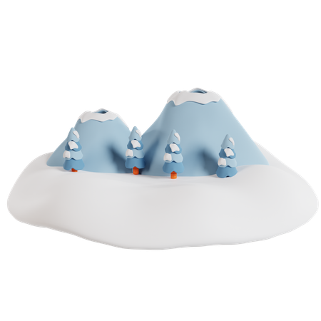 Paysage de montagne d'hiver  3D Icon