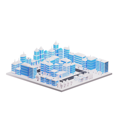 Centre ville paysage urbain  3D Illustration
