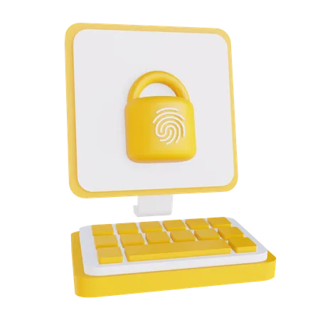 Pc Fingerprint Lock 3D Illustration