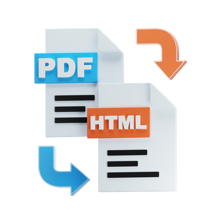 Pdf a html  3D Icon