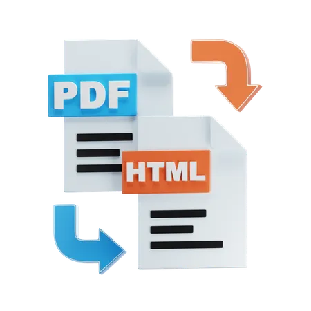 Pdf a html  3D Icon