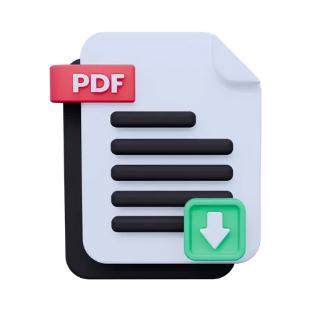 PDF Download File  3D Icon