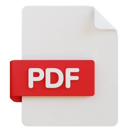 3 D Illustration Of Pdf File Extension 3D Icon
