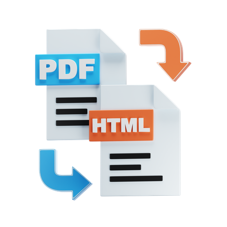 Pdf to html  3D Icon
