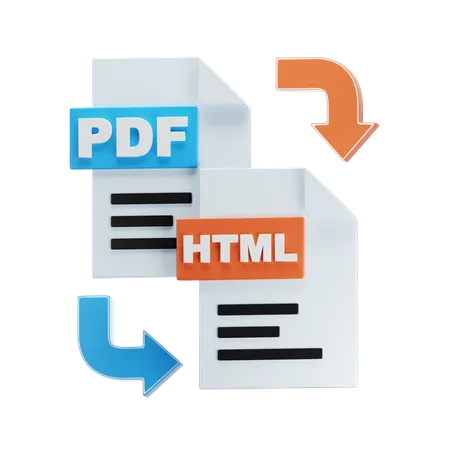 Pdf to html  3D Icon