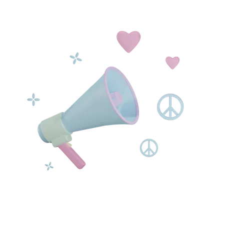 Peace And Love Announcement 3D Icon