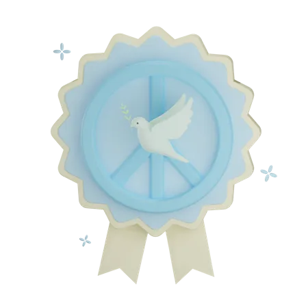 3 D Peace Pigeon Badge Illustration With Transparent Background 3D Icon