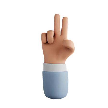 Peace Gesture Hand Gesture 3D Icon