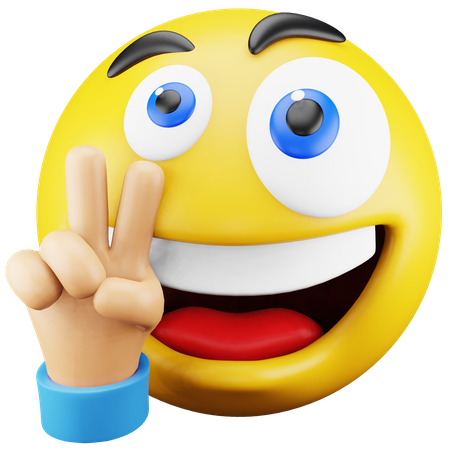 Peace Hand Emoji  3D Icon