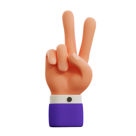 Peace hand gesture  3D Icon