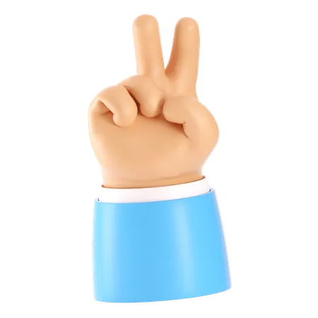 Peace Hand Gesture Illustration In 3 D Design 3D Icon