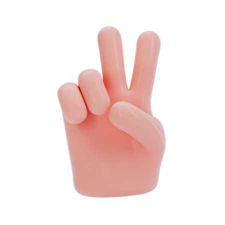平和の手振り  3D Icon