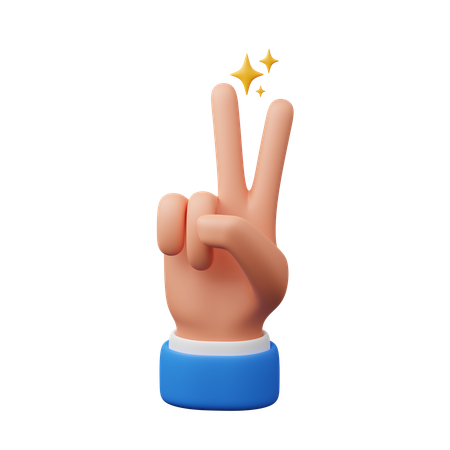 Peace hand gesture  3D Icon