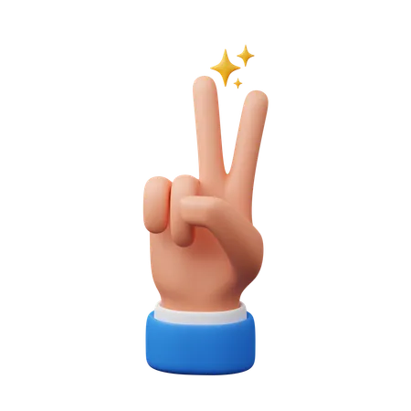 Peace hand gesture  3D Icon