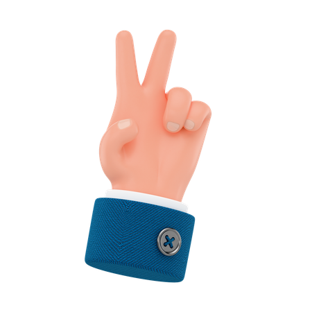 Peace Hand Gesture  3D Icon