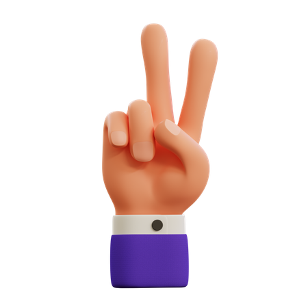 Peace hand gesture  3D Icon