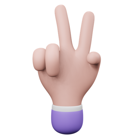 Peace Hand Gesture 3D Illustration